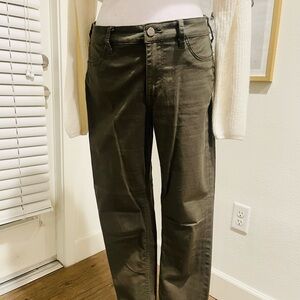 Olive Green Straight-Leg Pants